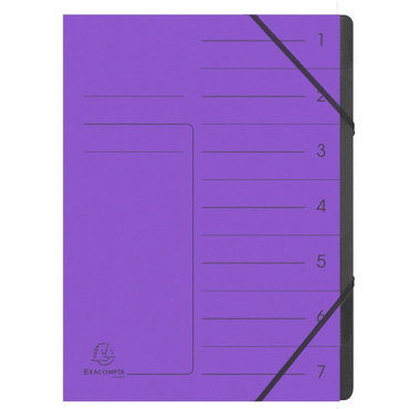 Exacompta Ordnungsmappe - 7 Fächer A4 Colorspan-Karton violett von Exacompta