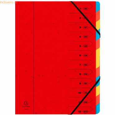 Exacompta Ordnungsmappe Nature Future A4 12-teilig rot von Exacompta