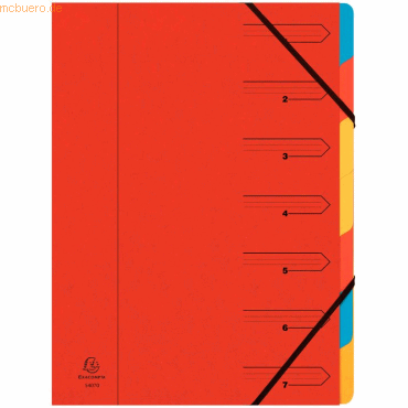 Exacompta Ordnungsmappe Nature Future A4 7-teilig rot von Exacompta