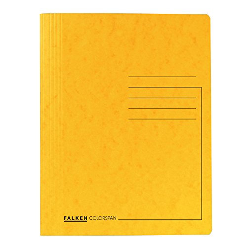 Exacompta Original Falken Premium Spiralhefter. Made in Germany. Aus extra starkem Colorspan-Karton für DIN A4 kaufmännische Heftung gelb Hefter Dokumentenmappe ideal für das Büro und die Schule von Exacompta