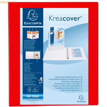 Exacompta Präsentationsringbuch Kreacover A4+ 25mm 4 Ringe rot Exacompta Präsentationsringbuch Kreacover A4+ 25mm 4 Ringe rot von Exacompta