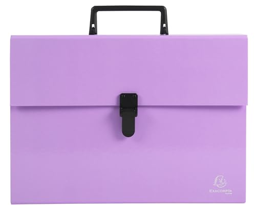 Exacompta - Ref. 56765E – Karton mit 4 Fächermappen mit Aquarell-Griff – mehrfarbige verstärkte Seiten – Verschluss mit Clip-Knopf – 18 Fächer – Maße: 32 x 24 cm – für A4 – Farbe Mauve Exacompta - Ref. 56765E – Karton mit 4 Fächermappen mit Aquarell-Griff – mehrfarbige verstärkte Seiten – Verschluss mit Clip-Knopf – 18 Fächer – Maße: 32 x 24 cm – für A4 – Farbe Mauve von Exacompta