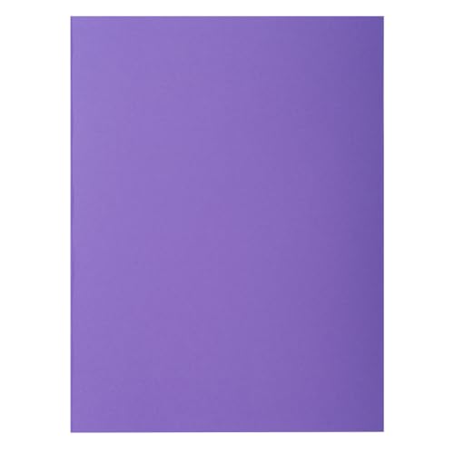 Exacompta - Ref. 216008E – Karton mit 5 Packungen mit je 50 festen Mappen mit 2 Klappen Rock''S 210 g/m² – leuchtende Farben – PEFC™-zertifizierte Mappen – Maße: 24 x 32 cm für DIN A4 – Farbe: Violett von Exacompta