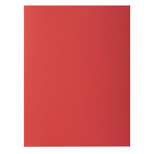 Exacompta - Ref. 216012E - Karton mit 5 Packungen mit je 50 festen Mappen mit 2 Klappen Rock''S 210 g/m² – leuchtende Farben – PEFC™-zertifizierte Mappen – Maße: 24 x 32 cm für DIN A4 – Farbe Rot von Exacompta