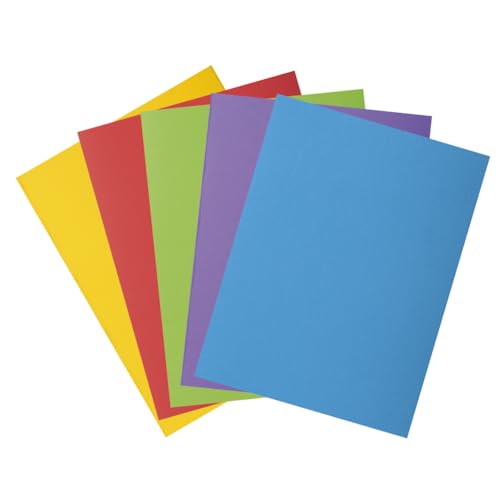 Exacompta - Ref. 218000E – Karton mit 5 Packungen mit je 50 festen Mappen mit 1 Klappe Rock''S 210 g/m² – leuchtende Farben – PEFC™-zertifizierte Mappen – Maße: 24 x 32 cm für A4-Format – 5 von Exacompta