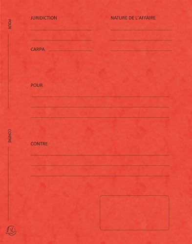 Exacompta - Ref. 220105E – Karton mit 5 Packungen mit je 25 Dokumentenmappen "für/gegen" – aus glänzendem Karton, Maße: 25 x 32 cm, für Dokumente im Format A4, Farbe: Rot von Exacompta