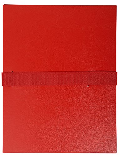 Exacompta - Ref. 2645E – Karton mit 10 Dokumentenmappen, ausziehbar, ohne Klappe – Klettverschluss – Kapazität 1000 Blatt – Maße: 24 x 32 cm – für DIN A4 – Rot von Exacompta