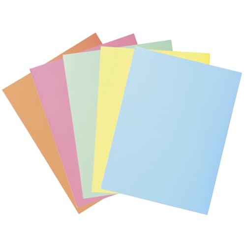 Exacompta - Ref. 332100E - Karton mit 10 Packungen mit je 5 festen Mappen mit 2 Klappen SUPER 210 g/m² - Pastellfarben - PEFC™ zertifizierte Mappen - Maße: 24 x 32 cm für DIN A4-5 verschiedene Farben von Exacompta