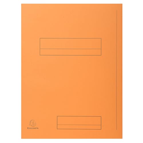 Exacompta - Ref. 335007E - Karton mit 5 Packungen mit je 50 Schnellheftern bedruckt mit 2 Klappen SUPER 210 g/m² - Pastellfarben - PEFC™ zertifizierte Mappen - Maße: 24 x 32 cm für DIN A4 - Orange von Exacompta
