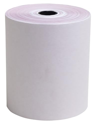 Exacompta - Ref. 40360E - Karton mit 20 Spulen für Kassenbon 76 x 70 mm - 24 m - 2-lagig Chemie (weiß/rosa), selbstdurchschreibend, 57 g/m², weiß von Exacompta