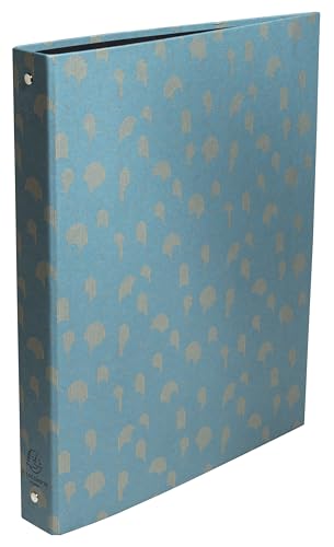 Exacompta - Ref. 51450E - Karton mit 10 Ringbüchern, fester Umrandung mit goldfarbenem Papier, 4 runde Ringe, Rückenbreite 40 mm, Format außen: 32 x 26 cm, DIN A4-3 farbig sortiert von Exacompta