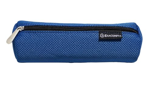 Exacompta - Ref. 52530E – Karton mit 6 runden Federmäppchen, Mesh, aus Netzstoff, Sportswear-Effekt, gefüttert mit Polyester, Maße: 22 x 8 cm, Farben: Blau, Grau, Rot, Grün von Exacompta