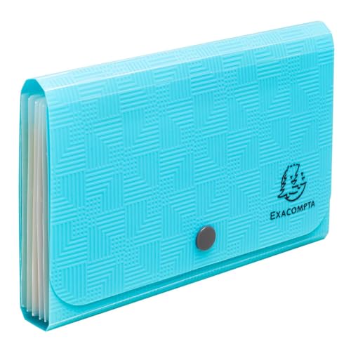 Exacompta - Ref. 55499E – Karton mit 6 Ordnern für Taschen Pop'N Co – Deckel aus recyceltem PP 5/10 und Innenseite aus PP – 6 Fächer – Verschluss mit Druckknopf – Maße: 18 x 11 cm – Cyan Exacompta - Ref. 55499E – Karton mit 6 Ordnern für Taschen Pop'N Co – Deckel aus recyceltem PP 5/10 und Innenseite aus PP – 6 Fächer – Verschluss mit Druckknopf – Maße: 18 x 11 cm – Cyan von EXACOMPTA