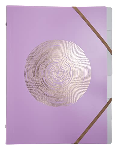 Exacompta 56890E Premium Ordnungsmappe Ellipse aus recyceltem Kunststoff mit 6 Fächern und 2 Gummizügen für DIN A4 Blauer Engel zertifiziert 1 Stück Zufallsfarbe von Exacompta