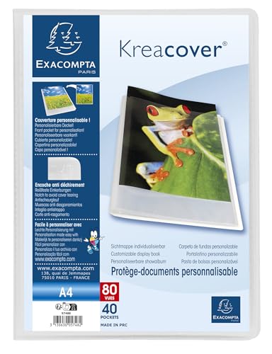 Exacompta - Ref. 5748E – Packung mit 5 Klarsichthüllen von Kreacover Chromaline – 40 Hüllen aus glattem Kristall – 80 Seiten – für A4 – Maße: 24 x 32 cm – Deckel aus halbfestem Polypropylen – Farbe Exacompta - Ref. 5748E – Packung mit 5 Klarsichthüllen von Kreacover Chromaline – 40 Hüllen aus glattem Kristall – 80 Seiten – für A4 – Maße: 24 x 32 cm – Deckel aus halbfestem Polypropylen – Farbe von Exacompta