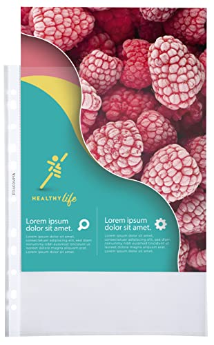 Exacompta 5760E 100er Pack PP-Kunststoff Prospekthüllen. Für DIN A4 transparent genarbt oben offen Klarsichtfolie Plastikhülle Klarsichthülle ideal für Ordner Ringbücher und Hefter von EXACOMPTA