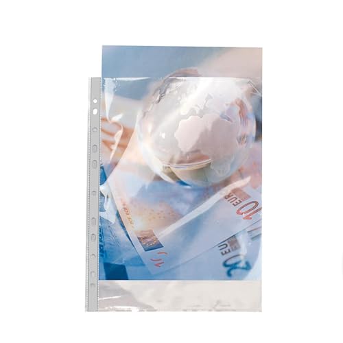 Exacompta - Ref. 5920E – Karton mit 1000 gelochten Hüllen aus glattem, hochfestem Polypropylen – Dicke 9/100 – Universal-Lochung mit 11 Löchern – Format A4 – farblos von Exacompta