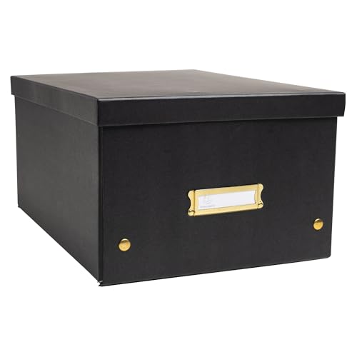 Exacompta - Ref. 62351E – Karton mit 5 Neo Deco Aufbewahrungsboxen – flach verpackt – einfacher Aufbau durch Druckknöpfe – Format A4 – Maße 27 x 36 x 20 cm – Farbe Schwarz Exacompta - Ref. 62351E – Karton mit 5 Neo Deco Aufbewahrungsboxen – flach verpackt – einfacher Aufbau durch Druckknöpfe – Format A4 – Maße 27 x 36 x 20 cm – Farbe Schwarz von Exacompta