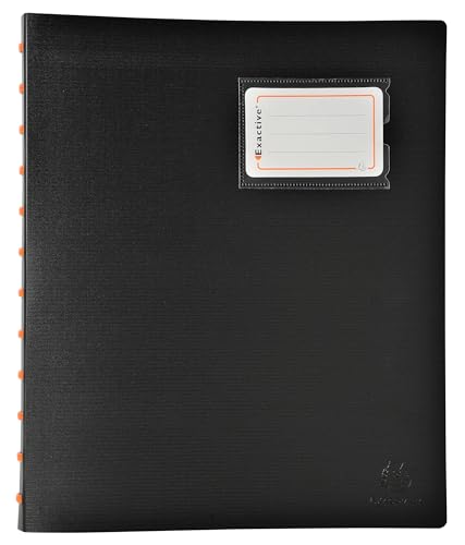 Exacompta 86434E 4er Pack Sichtmappe Exactive aus festem Kunststoff DIN A4 mit 40 Klarsichthüllen, 80 Sichten, 5 Trennblätter, Taschen am Vorderdeckel für Visitekarte, Aktenhülle, schwarz Exacompta 86434E 4er Pack Sichtmappe Exactive aus festem Kunststoff DIN A4 mit 40 Klarsichthüllen, 80 Sichten, 5 Trennblätter, Taschen am Vorderdeckel für Visitekarte, Aktenhülle, schwarz von Exacompta
