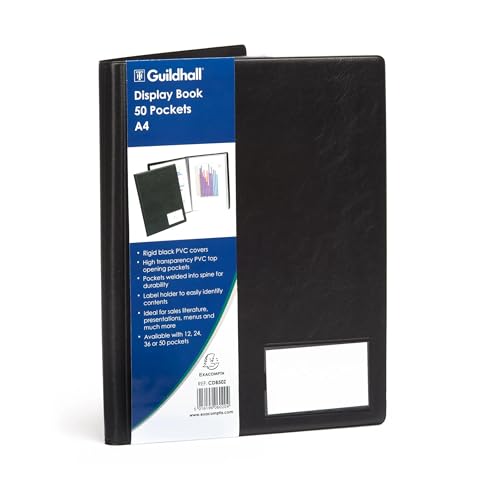 Exacompta CDB50Z 2er Pack Sichtmappe Guildhall DIN A4 aus blickdichtem 1,4mm starkem Kunststoff 50 Klarsichthüllen 100 Sichten schwarz Perfekt für die Schule und das Büro Aktenhülle Prospekthülle Exacompta CDB50Z 2er Pack Sichtmappe Guildhall DIN A4 aus blickdichtem 1,4mm starkem Kunststoff 50 Klarsichthüllen 100 Sichten schwarz Perfekt für die Schule und das Büro Aktenhülle Prospekthülle von Exacompta