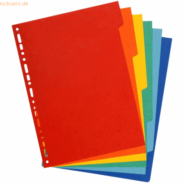 50 x Exacompta Register A4 Manila-Karton 400g 6-teilig blanko farbig 50 x Exacompta Register A4 Manila-Karton 400g 6-teilig blanko farbig von Exacompta