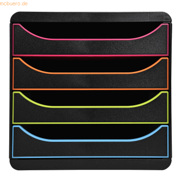 Exacompta Schubladenbox BIG-BOX 310914D 4 Schübe harlekin/schwarz von Exacompta