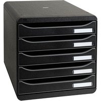 Exacompta Schubladenbox BIG-BOX PLUS  schwarz 309714D, DIN A4 mit 5 Schubladen von Exacompta