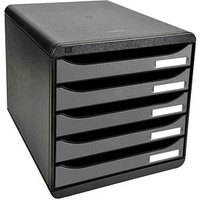 Exacompta Schubladenbox BIG-BOX PLUS  silber 309738D, DIN A4 mit 5 Schubladen von Exacompta