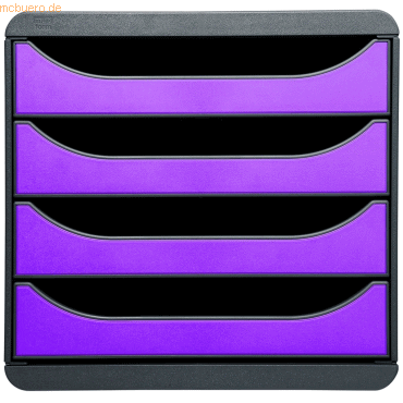Exacompta Schubladenbox Big-Box Iderama 4 Fächer mausgrau/violett von Exacompta