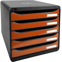 Exacompta Schubladenbox Big-Box Plus  mandarin 3097288D, DIN A4 mit 5 Schubladen von Exacompta
