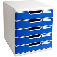 Exacompta Schubladenbox Modulo  blau 301003D, DIN A4 mit 5 Schubladen von Exacompta
