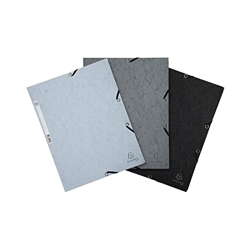 Exacompta 55571E 3er Pack Einschlagmappen Camaieu. Aus Colorspan-Karton 3 Innenklappen und 2 Gummizügen DIN A4 farbig sortiert(grau, hellgrau, schwarz) Sammelmappe Dokumentenmappe für Büro und Schule Exacompta 55571E 3er Pack Einschlagmappen Camaieu. Aus Colorspan-Karton 3 Innenklappen und 2 Gummizügen DIN A4 farbig sortiert(grau, hellgrau, schwarz) Sammelmappe Dokumentenmappe für Büro und Schule von Exacompta