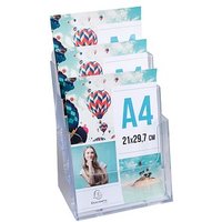 Exacompta Tischprospekthalter Office Exacryl transparent DIN A4 3 Fächern 23,7 x 15,5 x 33,9 cm, 1 St. von Exacompta