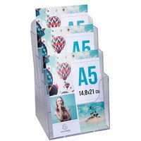 Exacompta Tischprospekthalter Office Exacryl transparent DIN A5 3 Fächern 18,1 x 15,4 x 28,0 cm, 1 St. von Exacompta