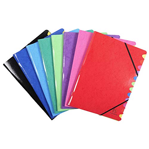 Exacompta iderma Ordnungsmappe Heft mit elastisch, 12 Fächer 24,5 x 32 cm 8 verschiedene Farben 8 Stück Exacompta iderma Ordnungsmappe Heft mit elastisch, 12 Fächer 24,5 x 32 cm 8 verschiedene Farben 8 Stück von Exacompta