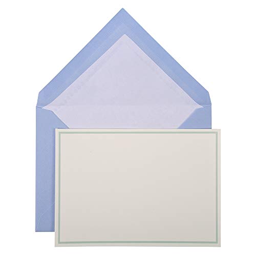 G.Lalo Lalo 32602L Karten Set Vergé de France (25% Hadern mit 10 Karten Vergé Papier 300 g, 107 x 152 mm, mit Farbrand blau, 10 Umschläge, weiß gefüttert, 114 x 162 mm, 1 Pack) blau von G. Lalo