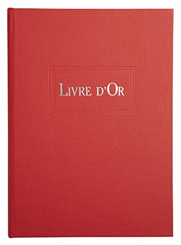 Exacompta Le Dauphin 20113D Gästebuch Außenseite und Rücken aus Leinen 21 x 17 Silberne Titelbuchstaben 96 weiße Seiten 1 Stück Farbe Rot von Exacompta