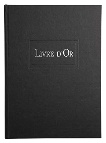 Exacompta Le Dauphin 20133D Gästebuch Außenseite und Rücken aus Leinen 21 x 17 Silberne Titelbuchstaben 96 weiße Seiten 1 Stück Farbe Schwarz von Exacompta