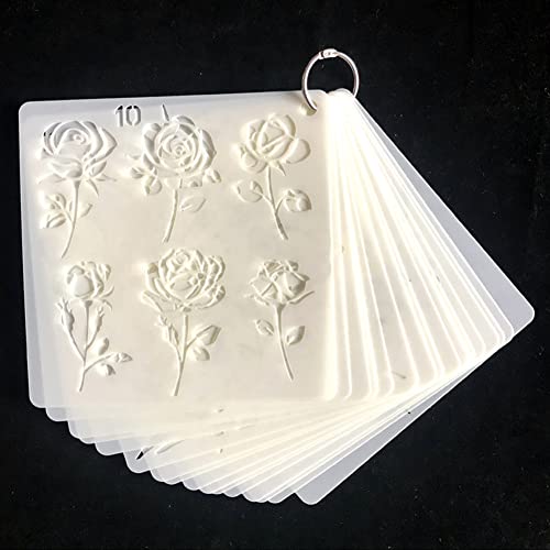 Exasinine Florale Malschablonen, 15,2 x 15,2 cm, 40 Stück (2 identische Sets) von Exasinine