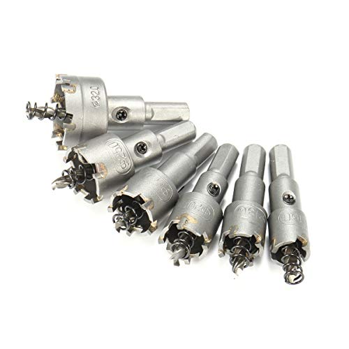 ExcLent 6Pcs 16/18/20/22/25/32Mm Steel Carbide Tipped Drill Bit Set 16-32Mm Metal Hole Saw Alloy Cutter von ExcLent