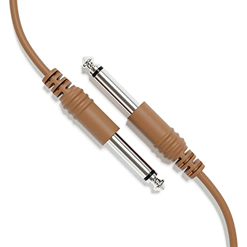 ExcelValley - 1-Pack - Mono Instrumenten Gitarrenkabel Patch Leitung - TS 6,35mm 1/4" [Braun | 150 cm - 59,06"] von ExcelValley