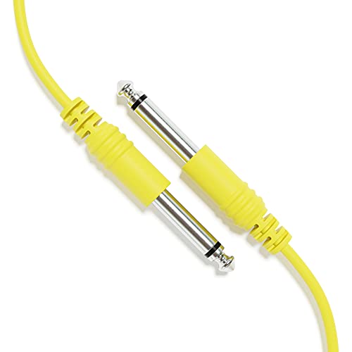 ExcelValley - 1-Pack - Mono Instrumenten Gitarrenkabel Patch Leitung - TS 6,35mm 1/4" [Gelb | 150 cm - 59,06"] von ExcelValley