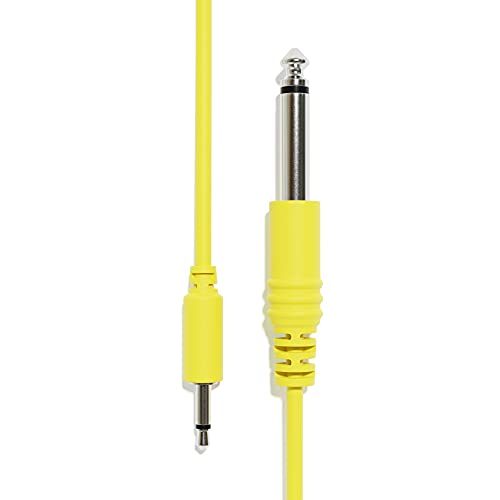 ExcelValley - 1-Pack - Mono Patchkabel - TS 3,5mm 1/8" zu 6,35mm 1/4" [Gelb | 20 cm - 7,87"] von ExcelValley