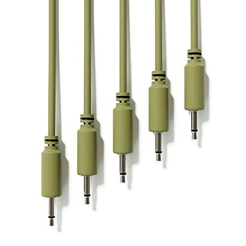 ExcelValley - 5-Pack - Mono Modular Patchkabel - TS 3,5mm 1/8" Eurorack Synthesizer [Armee Grün | 30 cm - 11,81"] von ExcelValley