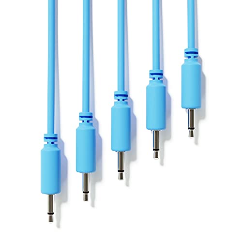 ExcelValley - 5-Pack - Mono Modular Patchkabel - TS 3,5mm 1/8" Eurorack Synthesizer [Blau | 30 cm - 11,81"] von ExcelValley