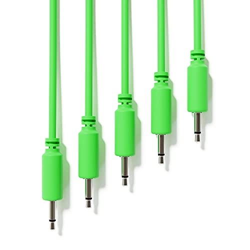 ExcelValley - 5-Pack - Mono Modular Patchkabel - TS 3,5mm 1/8" Eurorack Synthesizer [Grün | 45 cm - 17,72"] von ExcelValley