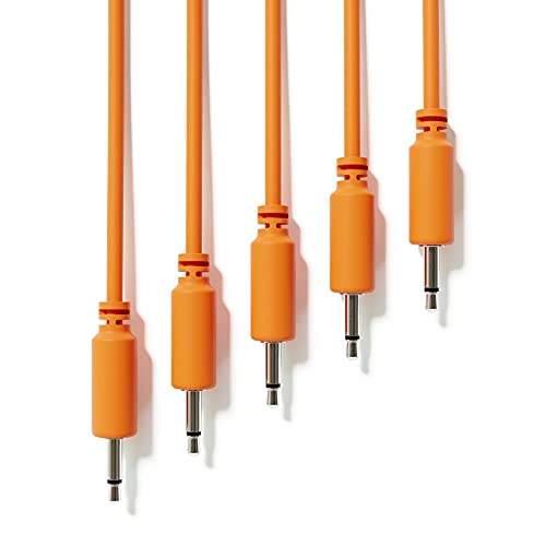 ExcelValley - 5-Pack - Mono Modular Patchkabel - TS 3,5mm 1/8" Eurorack Synthesizer [Orange | 10 cm - 3,94"] von ExcelValley