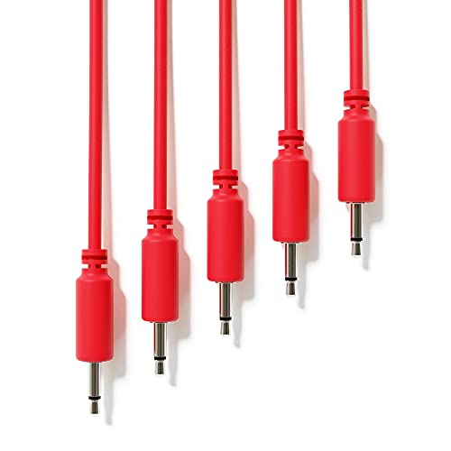 ExcelValley - 5-Pack - Mono Modular Patchkabel - TS 3,5mm 1/8" Eurorack Synthesizer [Rot | 45 cm - 17,72"] von ExcelValley