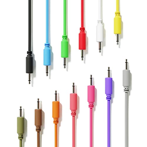 ExcelValley - Mono Modular Patchkabel TS 3,5mm 1/8 Zoll Eurorack Synthesizer [13-Pack | 30 cm - 11,81"] von ExcelValley