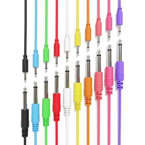 ExcelValley - Mono Patchkabel - TS 3,5mm 1/8" zu 6,35mm 1/4" [10-Pack | 90 cm - 35,43"] von ExcelValley